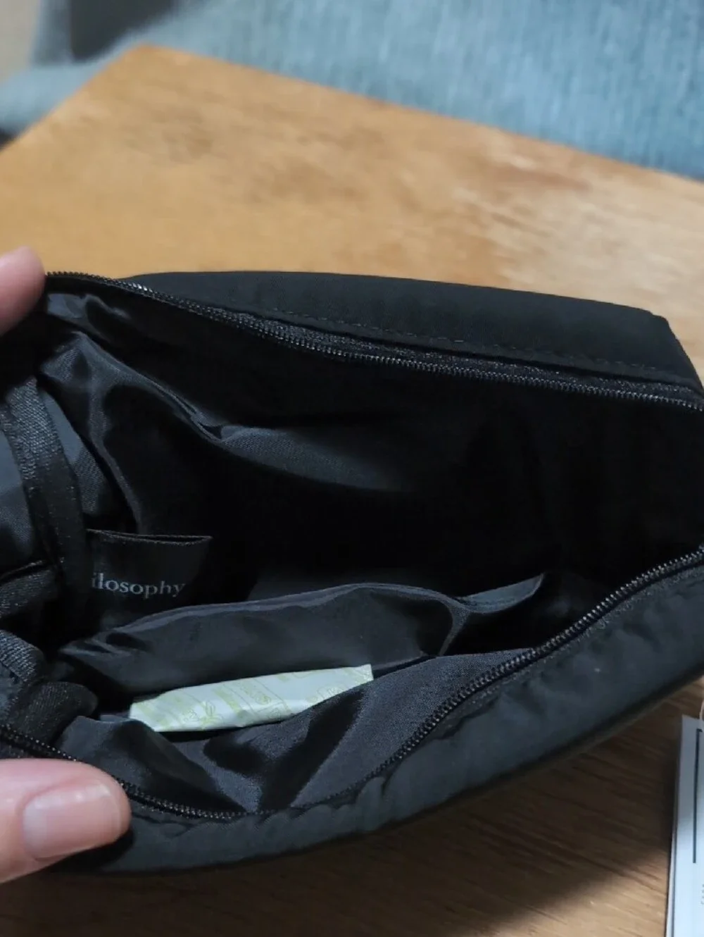 Philosophy Black Cosmetic Pouch